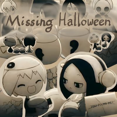 an image of some cartoon characters with the words missing halloween written on them in black and white Missing Halloween Profile Picture, Halloween, Found You, Missing Halloween, gray