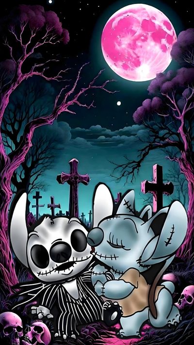 Summer Themed Wallpaper, Nightmare Before Christmas Ornaments, Lilo And Stitch Characters, Angel Lilo And Stitch, Skull Artwork, Lilo And Stitch Drawings, Sugar Skull Artwork, Nightmare Before Christmas Wallpaper, Nightmare Before Christmas Quotes Halloween Stitch And Angel Summer Themed, Nightmare Before Christmas Ornaments, Lilo And Stitch Characters, dark slate gray