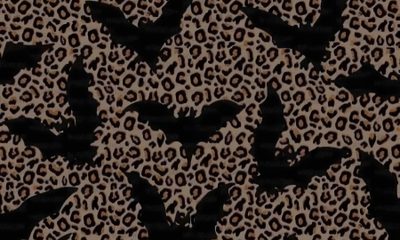 an animal print pattern with bats and leopard spots in black, brown and tan colors Halloween Cheetah Print Laptop Home Screen, Computer Alt, Background Pc Aesthetic, Y2k Laptop, black