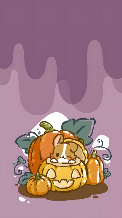 a cartoon pumpkin with an evil face surrounded by smaller pumpkins on a purple background Corgi Halloween Corgi, October, Cute Puppy, Puppy, Corgi Christmas, Cute Home Screens, rosy brown