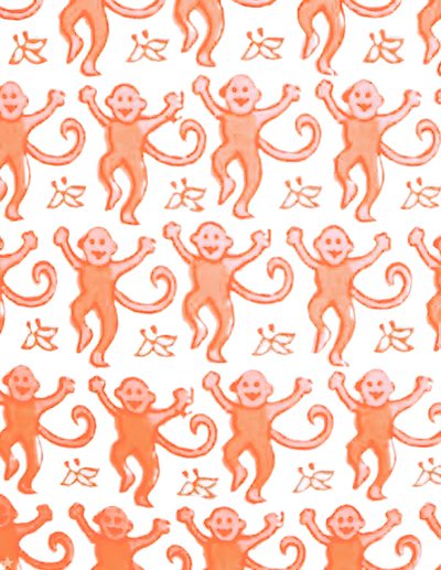 an orange monkey pattern on a white background Roller Rabbit Halloween Roller, Christmas Ipad, Orange Monkey, Paper Mate Pens, Rabbit, snow