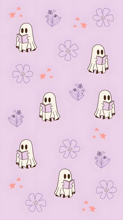 some cartoon characters on a purple background Purple Preppy Halloween Halloween Facebook Cover, September, Witch, Halloween Iphone Backgrounds, gainsboro