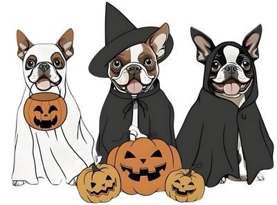 Boston Terrier Halloween Decor, French Bulldog Halloween Background, Halloween White T-shirt With Sublimation Print, Boston Terrier Witch Svg, Boston Terrier Halloween Background, Dog In Halloween Costume Clipart, Boston Terrier Halloween Clipart, Boston Terrier Ghost Art, Sublime Shirt Halloween Boston Terrier Boston Terrier Halloween Decor, French Bulldog Halloween Background, Halloween White T-shirt With Sublimation Print, gainsboro