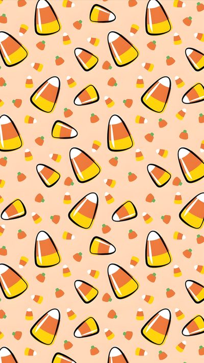 an orange and yellow pattern with hearts on it Halloween Candy Corn Cute Fall Aesthetic, Fall Vibes, Pink Candy Corn, Cute Candy Corn Aesthetic, peach puff