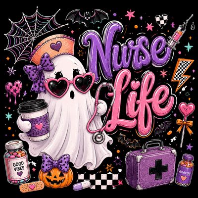 a nurse is holding a cup with candy in her hand and some other items surrounding it Nurse Halloween Nurse Art, Ghost Images, Halloween Shirt Design, Halloween Nurse, Diy Tote Bag, black