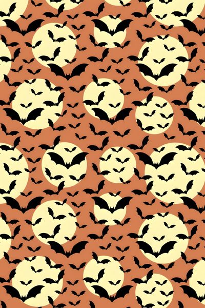 an orange and black background with bats Halloween Bat Silhouettes Retro Bat Silhouette, Bat Pattern, Halloween Backgrounds, Halloween Festival, peru