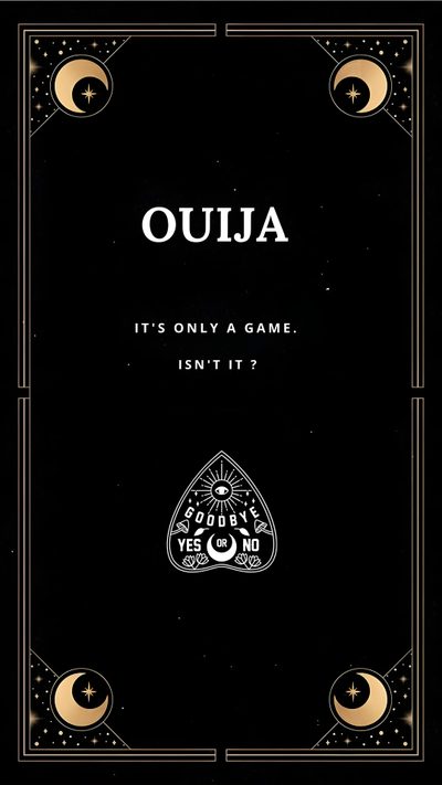 an advertisement for ouja, it's only a game Halloween Ouija Board Witch, Trippy Iphone, Halloween Backgrounds, Procreate Ipad Art, Goth, Witchy, black