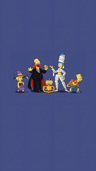 the simpsons family is dressed up for halloween Simpsons Halloween 4k Bart Simpson Halloween, Simpsons Halloween Iphone, Simpsons Tapped Out Halloween, dark slate blue