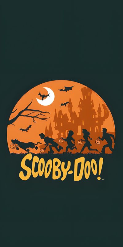 an orange and black background with the words scooby - doo on it Scooby Doo Halloween Iphone Spooky Scooby Doo, Scooby Doo Halloween Iphone, Scooby Halloween, dark slate gray