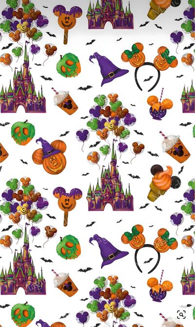 halloween themed wallpaper with pumpkins and castle Disneyland Halloween Aesthetic Disney Castle Halloween, Disney Spooky, Fall Disney Background, white smoke