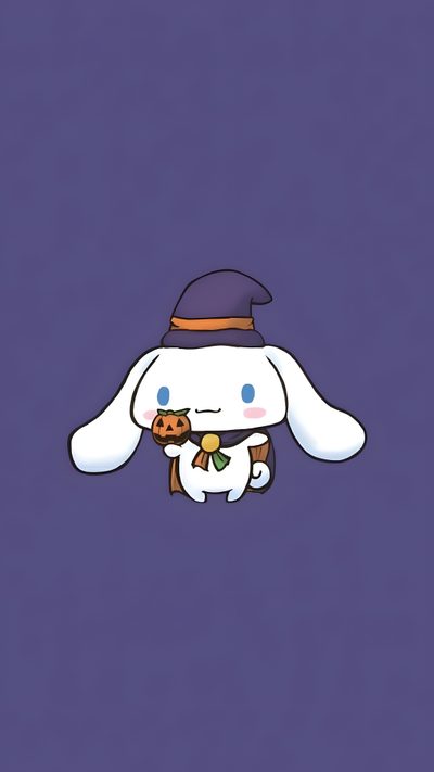 an animal with a hat on its head Cinnamon Roll Hello Kitty Halloween Halloween Cinnamon Roll Hello Kitty, Halloween Cinnamon Roll Sanrio, Cinnamoroll Pumpkin, dark slate blue