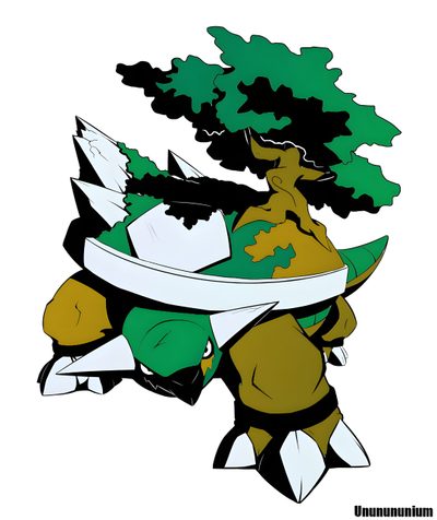an image of a cartoon character holding a surfboard under a tree with leaves on it Halloween Torterra Torterra Fanart, Pokemon Torterra Fanart, Torterra Coloring Page, Torterra Pfp, white