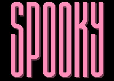 the word spooky in pink on a black background Pink Halloween Words Custom Pink Background Spooky Art, Pink Spooky Aesthetic, Pink Spooky Pattern Design, dim gray