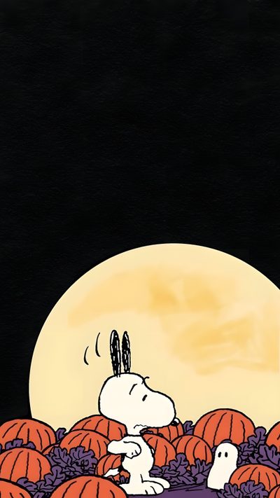 snoop and his friends are in the pumpkin patch Background Snoopy Halloween Snoopy Halloween Aesthetic, Peanuts, Great Pumpkin Charlie Brown, Pumpkin, black