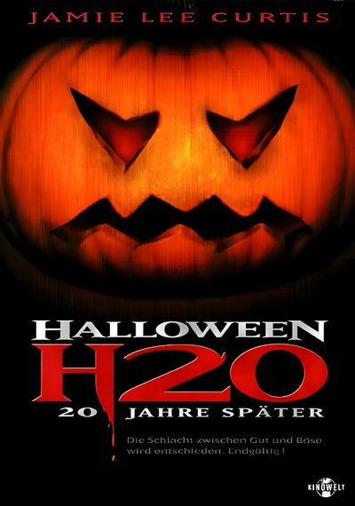 the poster for halloween h2o, featuring jack - o'- lantern pumpkins Halloween H20 Halloween H20 Poster, Halloween H20 Movie Poster, Halloween 5 Movie, Halloween H20 Movie, black