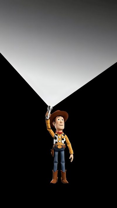 a toy is holding up a light in the dark Toy Story Halloween Woody Pic, Woody High, Woody Light Up, Woody Back View, Sheriff Woody, black