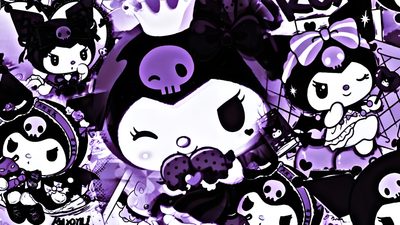 an image of many cartoon characters in purple Chromebook Kuromi Halloween Kuromi Windows, Hd For Desktop Aesthetic, Kuromi Ipad, dark slate gray