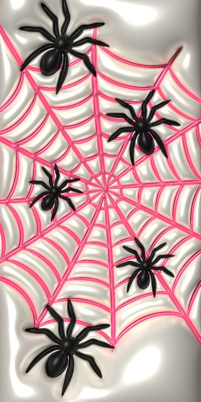 some black and pink spider webs on a white surface Halloween Puffy Halloween Cute, Halloween Iphone, Halloween Decor, Pretty Ipad, Chill, Glittery, silver