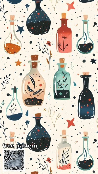 an image of bottles with plants and stars on them Halloween Magic Potions Light Greysmall Potion Bottle Ideas, Witch Potion Bottle, Witch Potion, linen