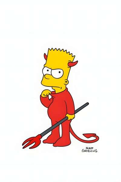 the simpsons character is holding a wrench and looking at his face while wearing red Bart Simpson Halloween Bart Simpson Costume, Custom Beer Pong Tables, Simpsons Halloween, white smoke