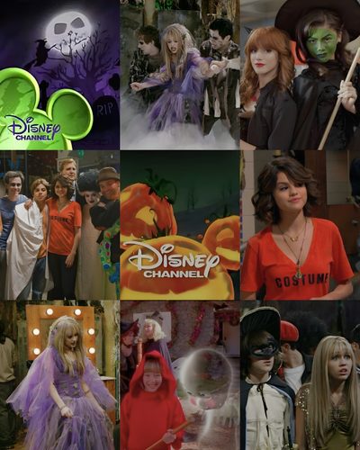 the characters in disney channel's halloween movies Disney Channel Halloween Hannah Montana, Disney Fall, Disney Channel Halloween, dark olive green
