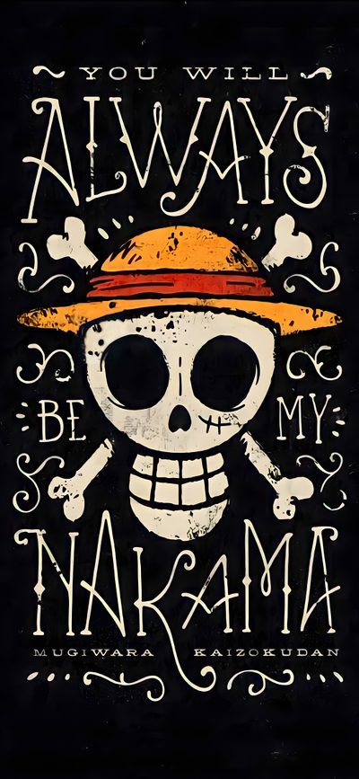 a skull wearing a hat with the words you will always be my nama Halloween One Piece Whitebeard Pirates, One Piece Funny, Nakama, One Piece Wanted Posters, black