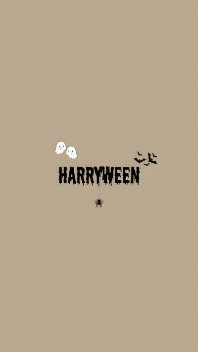 the words harry written in black and white on a brown background with two bats flying over it Harry Styles Happy Halloween Iphone One Direction Pumpkin Painting, One Direction Pumpkin Painting Ideas, One Direction Halloween, rosy brown