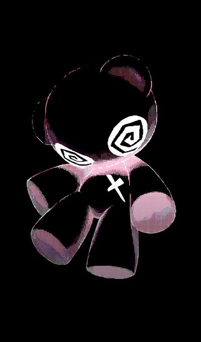 an image of a black and white teddy bear on a black background with the letter g Gloomy Bear Halloween Cartoon Graffiti, Onryo, Black Gloomy Bear, Bear Graffiti, Y2k Art,