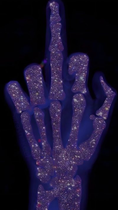 a person's hand is covered with glitters in the shape of a peace sign Halloween Skeleton Hand Purple Cow Print, Black And Purple, Whatsapp Hd, Dark Purple, Sfondi Viola,